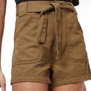 Top Shop high-waisted Brown Shorts with belt